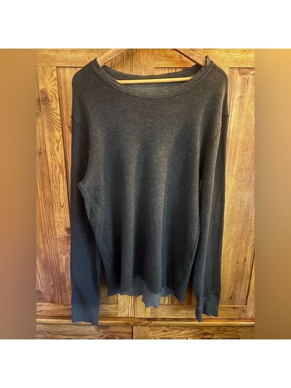 LULULEMON Dark or Light Grey Reversible Unisex Cotton Blend Long Sleeve Shirt - Picture 2 of 14